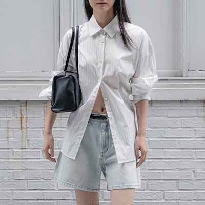 Scarf Striped Shirt_WHITE