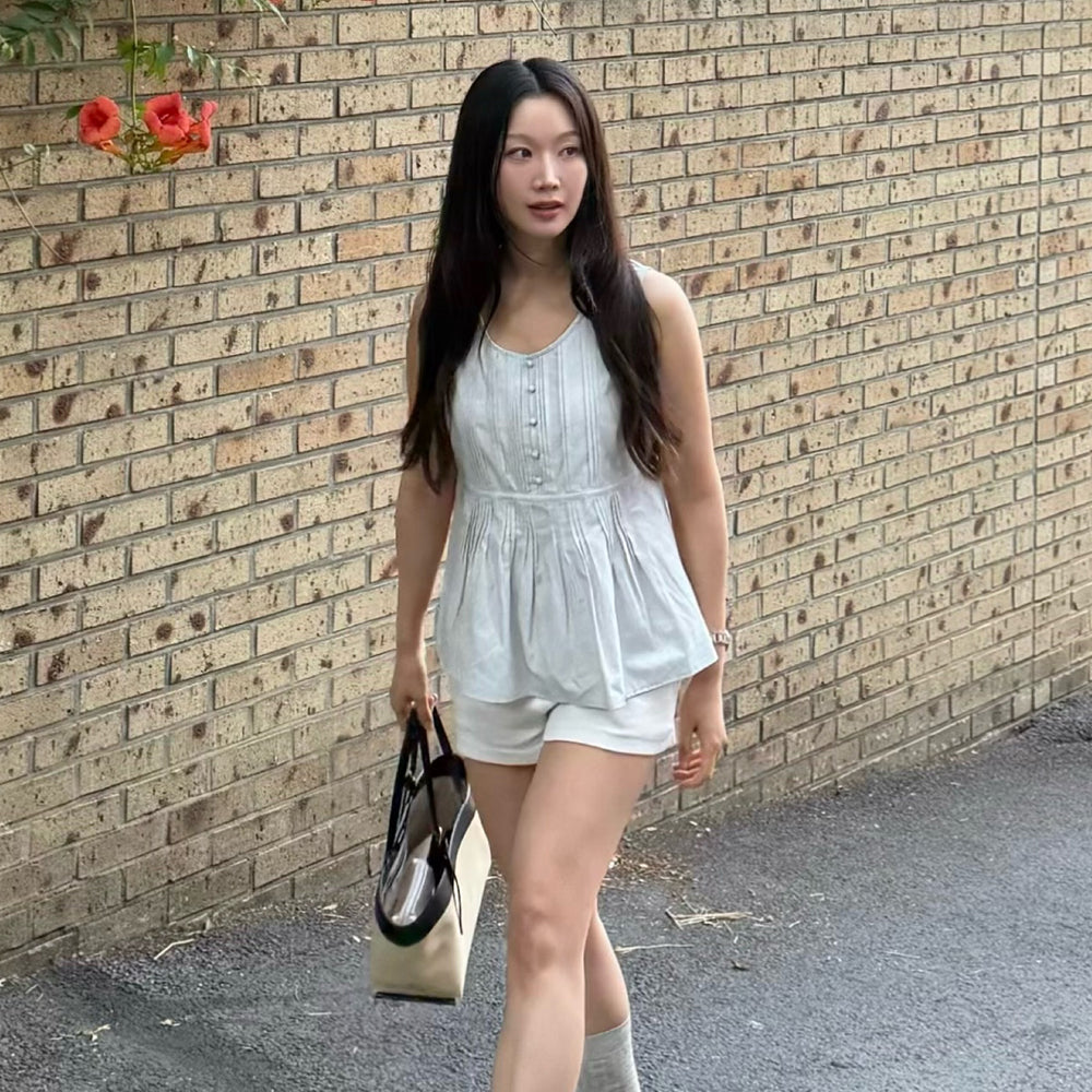 HUNCH Airy Flare Sleeveless Top (2color)