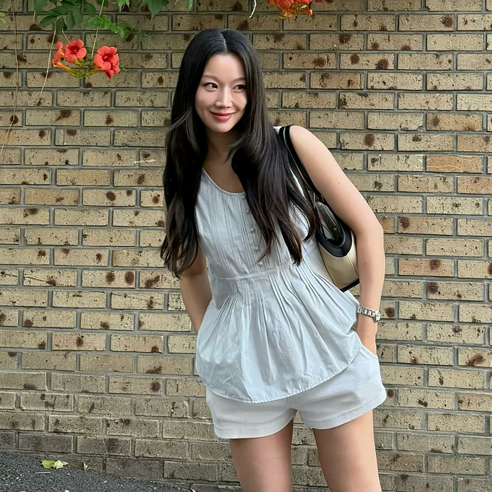 HUNCH Airy Flare Sleeveless Top (2color)