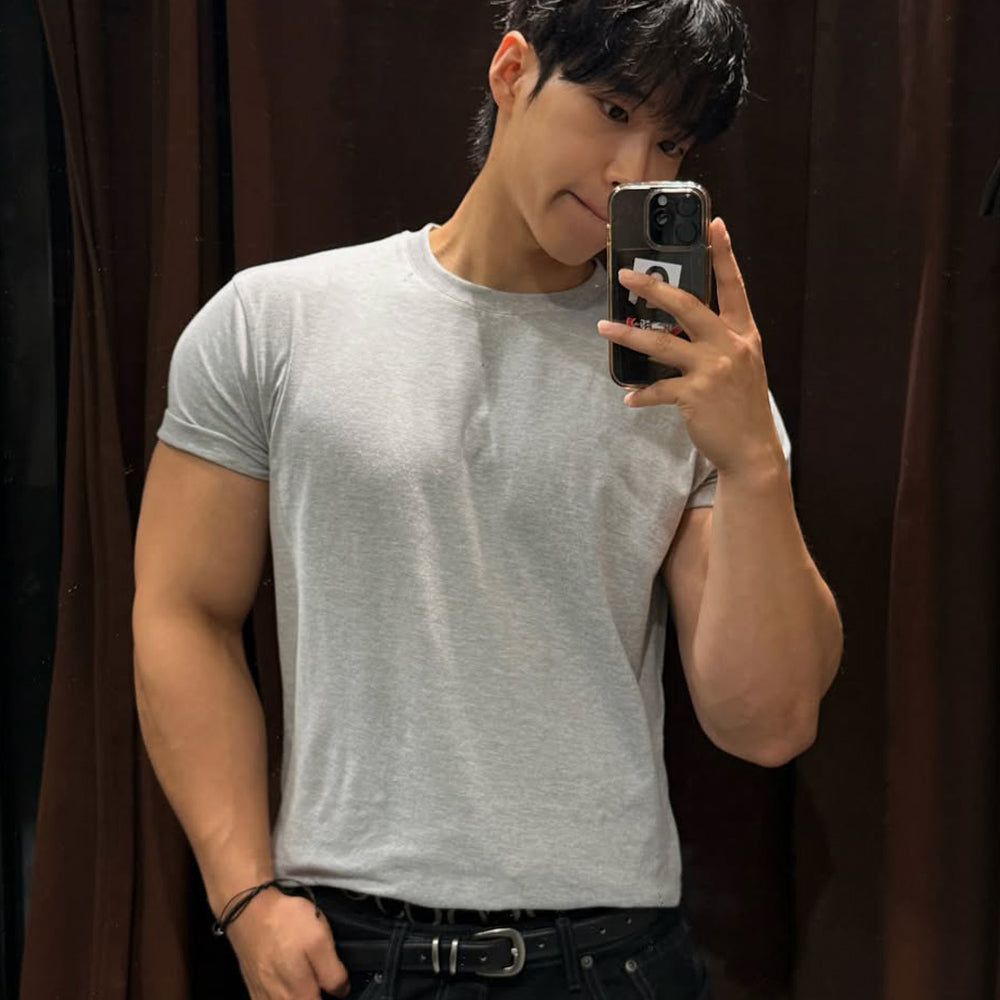 NUARTSTUDIO [Song Seung-il PICK]_Frame muscle fit short sleeve t-shirt_5color