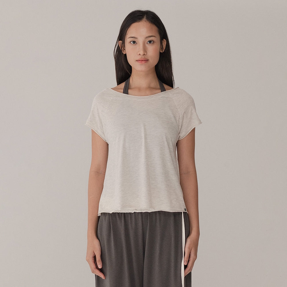 HTAMOODE RAGLAN CREW-NECK COVER-UP_OATMEAL