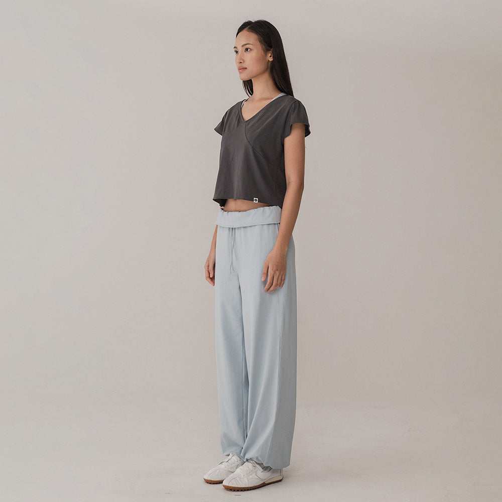 HTAMOODE SILKET V-NECK COVER-UP_CHARCOAL