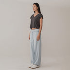 HTAMOODE SILKET V-NECK COVER-UP_CHARCOAL