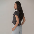 HTAMOODE SILKET V-NECK COVER-UP_CHARCOAL
