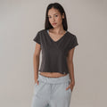 HTAMOODE SILKET V-NECK COVER-UP_CHARCOAL