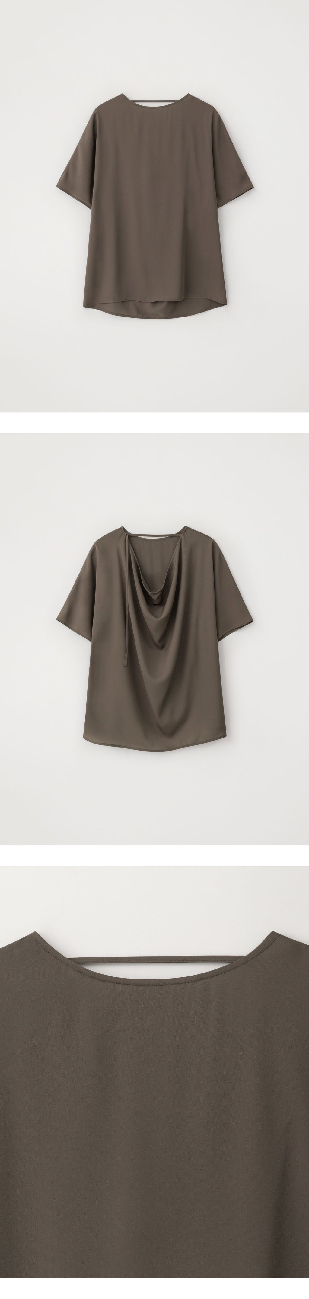 EAAH BACK COWL BLOUSE (BROWN)