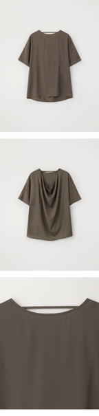 EAAH BACK COWL BLOUSE (BROWN)