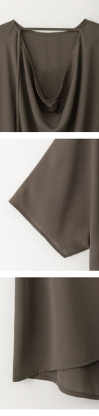 EAAH BACK COWL BLOUSE (BROWN)