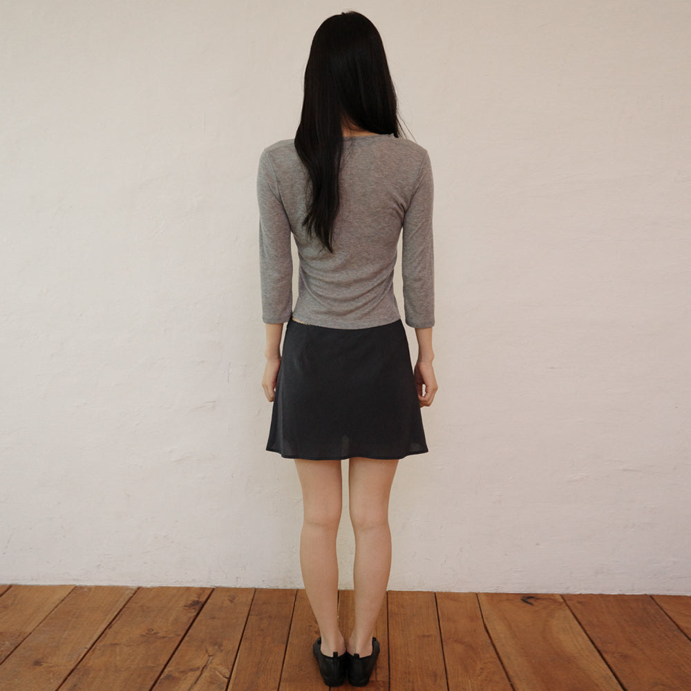 SEUREOUM [2nd]Double V-neck T-shirt_Grey