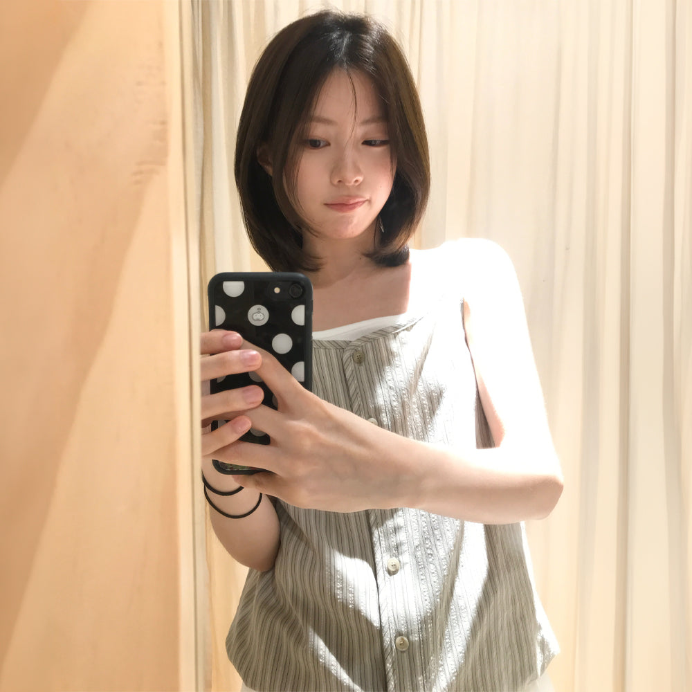 NILBY P [Jeongmin, Yeeun PICK] Two-way banding sleeveless vest Beige/ST [N6MBL05]