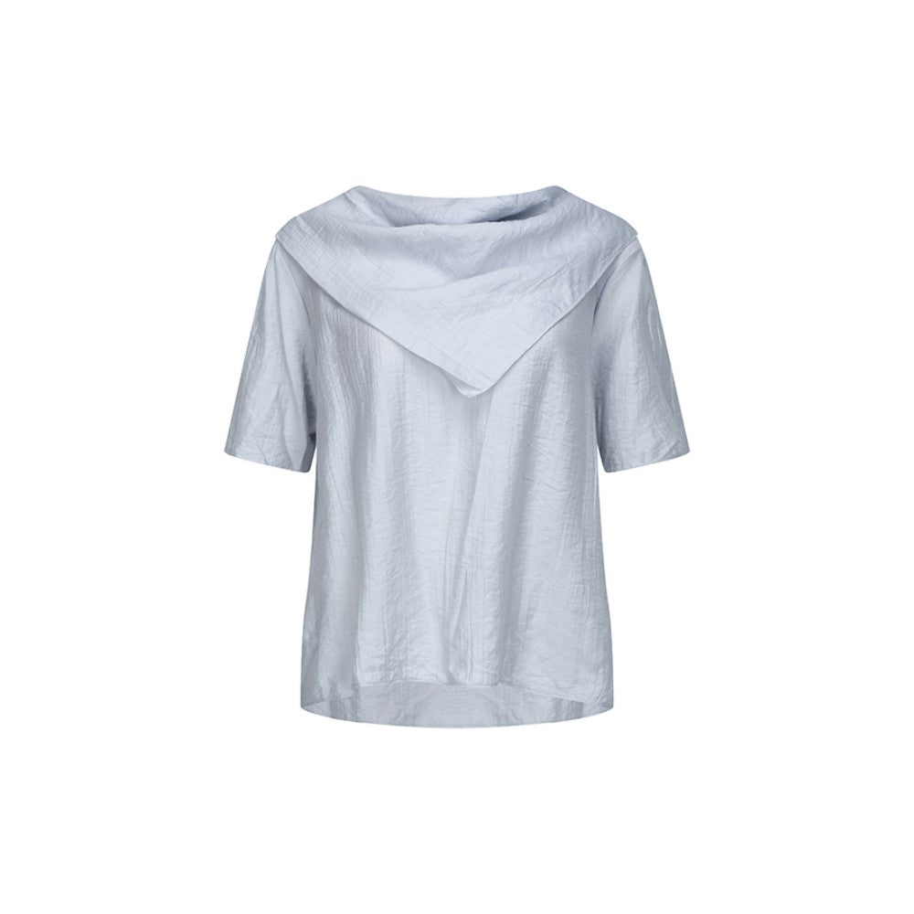 THE IZZAT (The Eye) Wrinkle Drape Round Neck Blouse ISTP0BL443