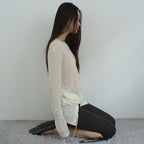 MILLO WOMEN Ribbed Tattoo Long Sleeve [Ivory]