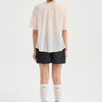 LUCKY CHOUETTE String Shirring Half Sleeve Blouse (ivory) LFSAM25660IVX