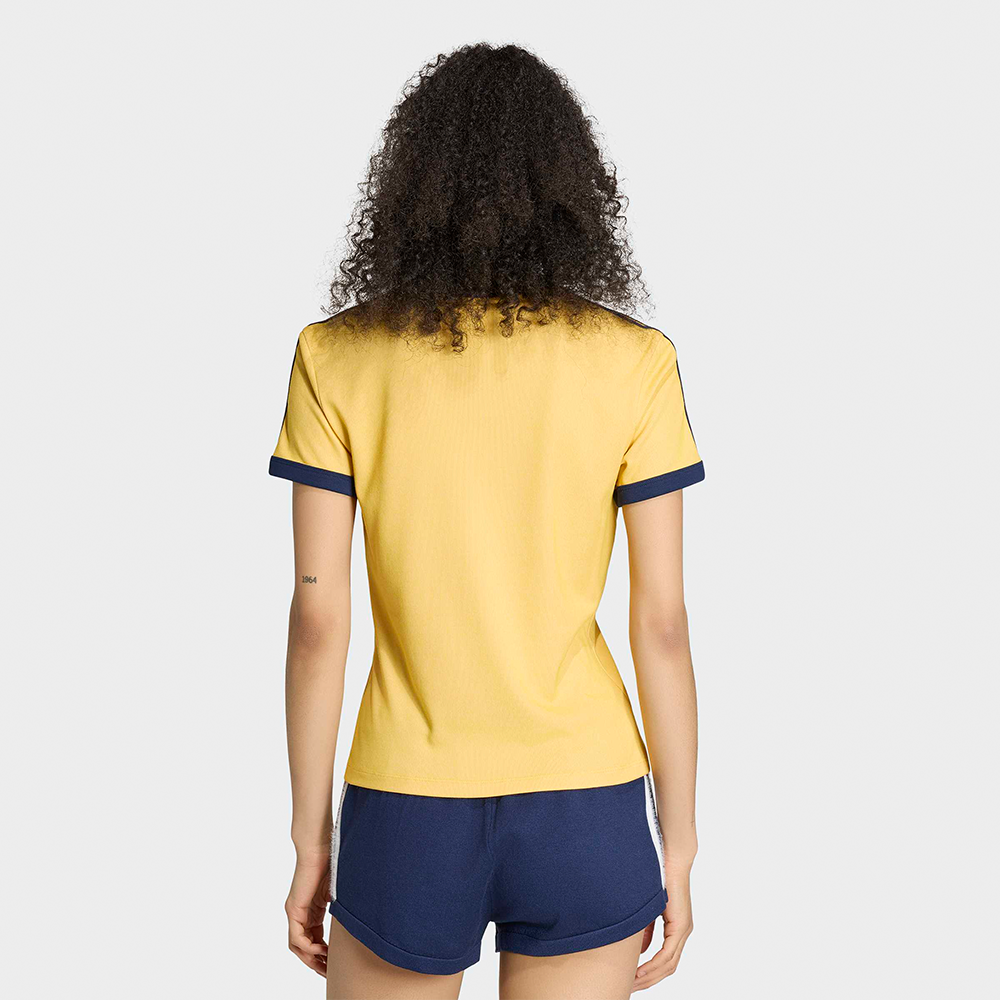 ADIDAS 3-Stripe Heather Callie Tee - Warm Vanilla:Gold / KS9990