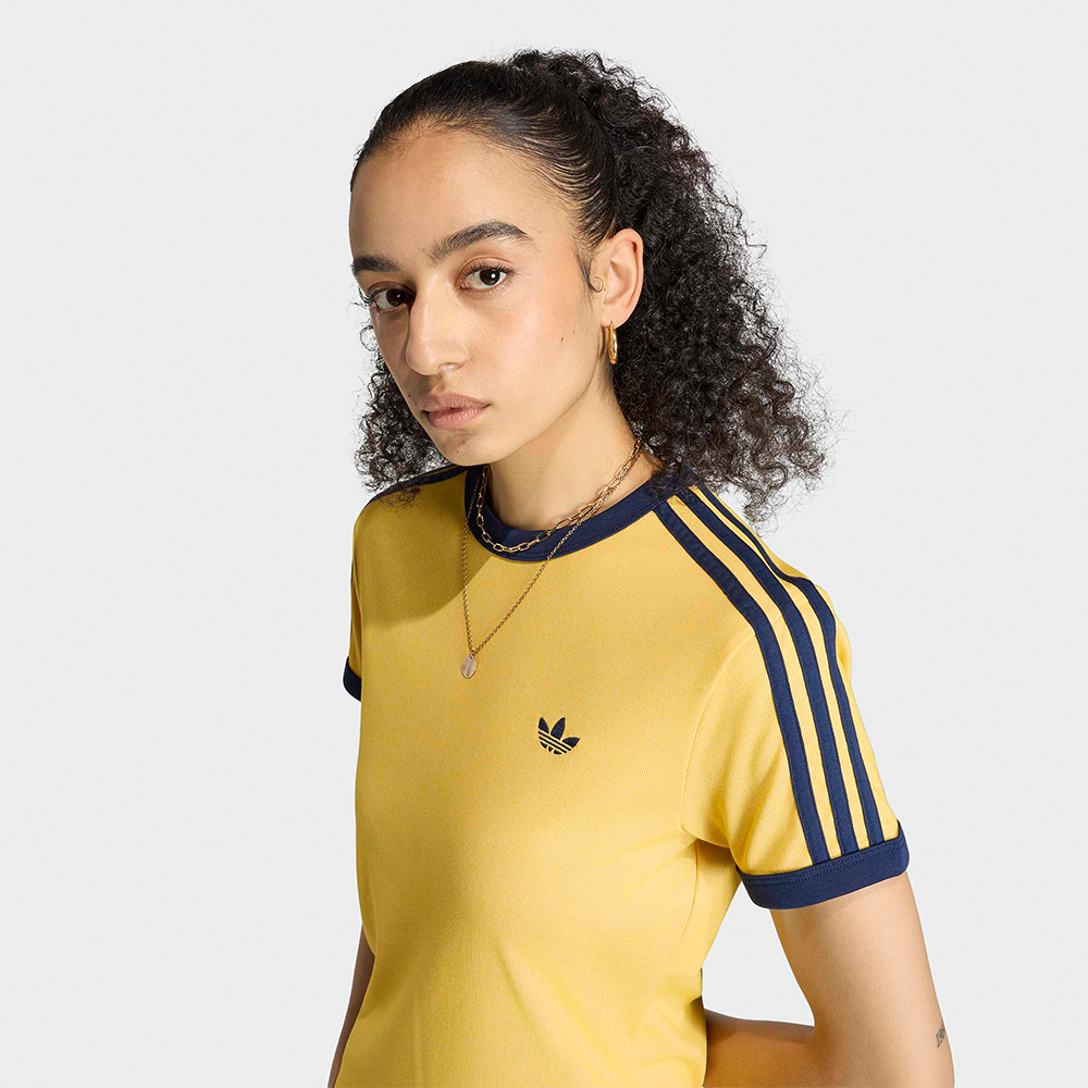 ADIDAS 3-Stripe Heather Callie Tee - Warm Vanilla:Gold / KS9990