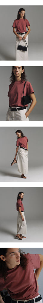 PORETTO Taffy pigment tee (Brick wine)
