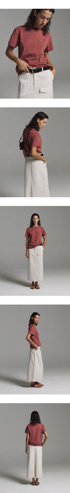 PORETTO Taffy pigment tee (Brick wine)