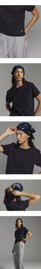 PORETTO Chico waffle tee (Navy)