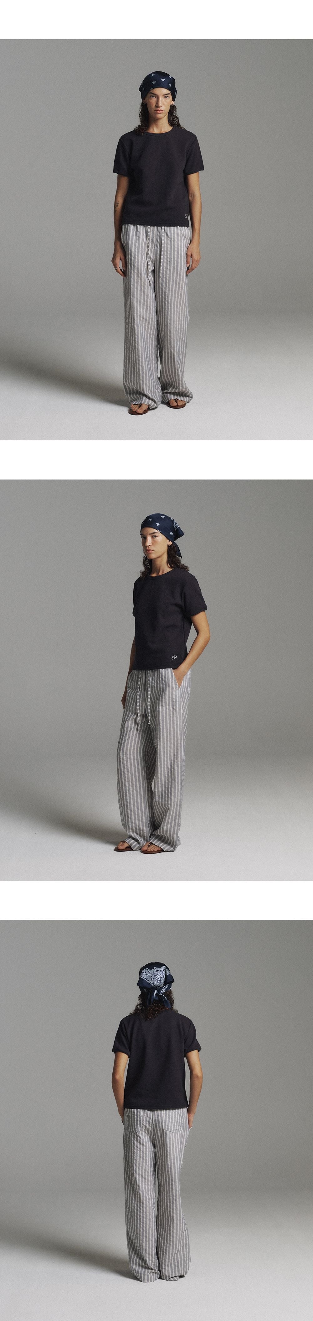 PORETTO Chico waffle tee (Navy)