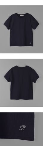 PORETTO Chico waffle tee (Navy)