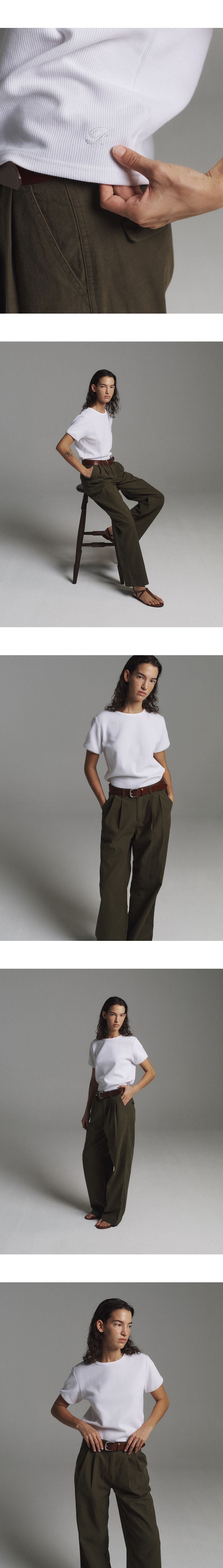 PORETTO Chico waffle tee (White)