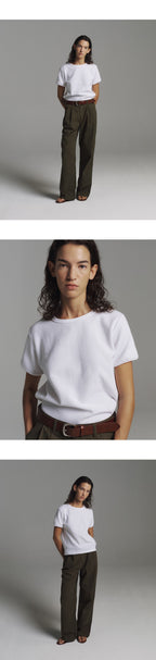 PORETTO Chico waffle tee (White)