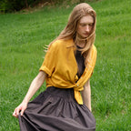 AND YOU Linen standard fit short sleeve shirt (Red/Yellow)_2GMUBL13