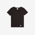 NEW BALANCE NBNEG3W122 / WOMEN NB-FLOWY Henry neck short sleeve t-shirt (BROWN)