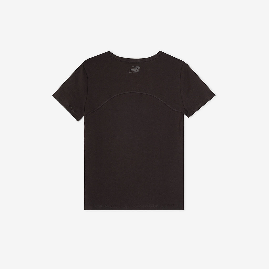 NEW BALANCE NBNEG3W122 / WOMEN NB-FLOWY Henry neck short sleeve t-shirt (BROWN)