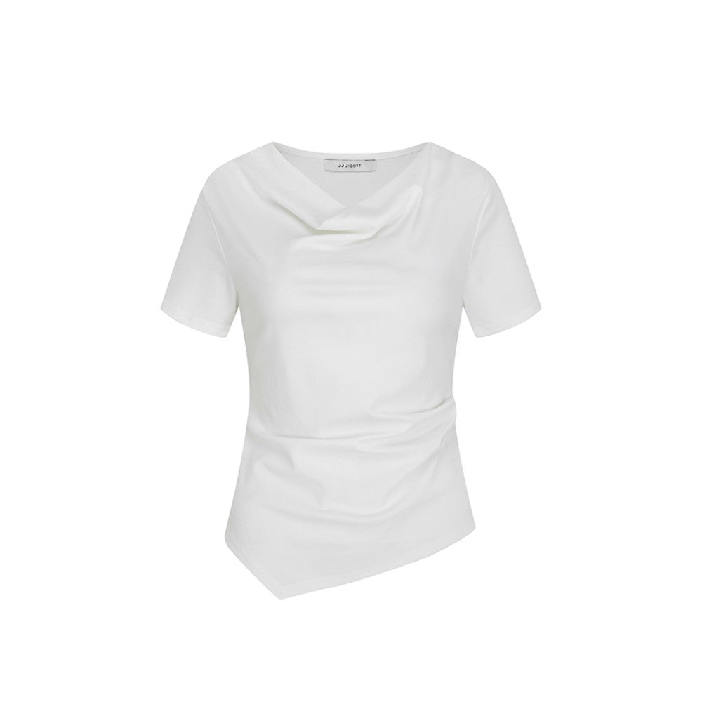 JJ JIGOTT (JJ Gogot) Cotton unbalanced cowl neck t-shirt GS6P0TSW11