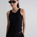 8seconds [8 Seconds] Solid tank top with built-in cap black (356642CM45)