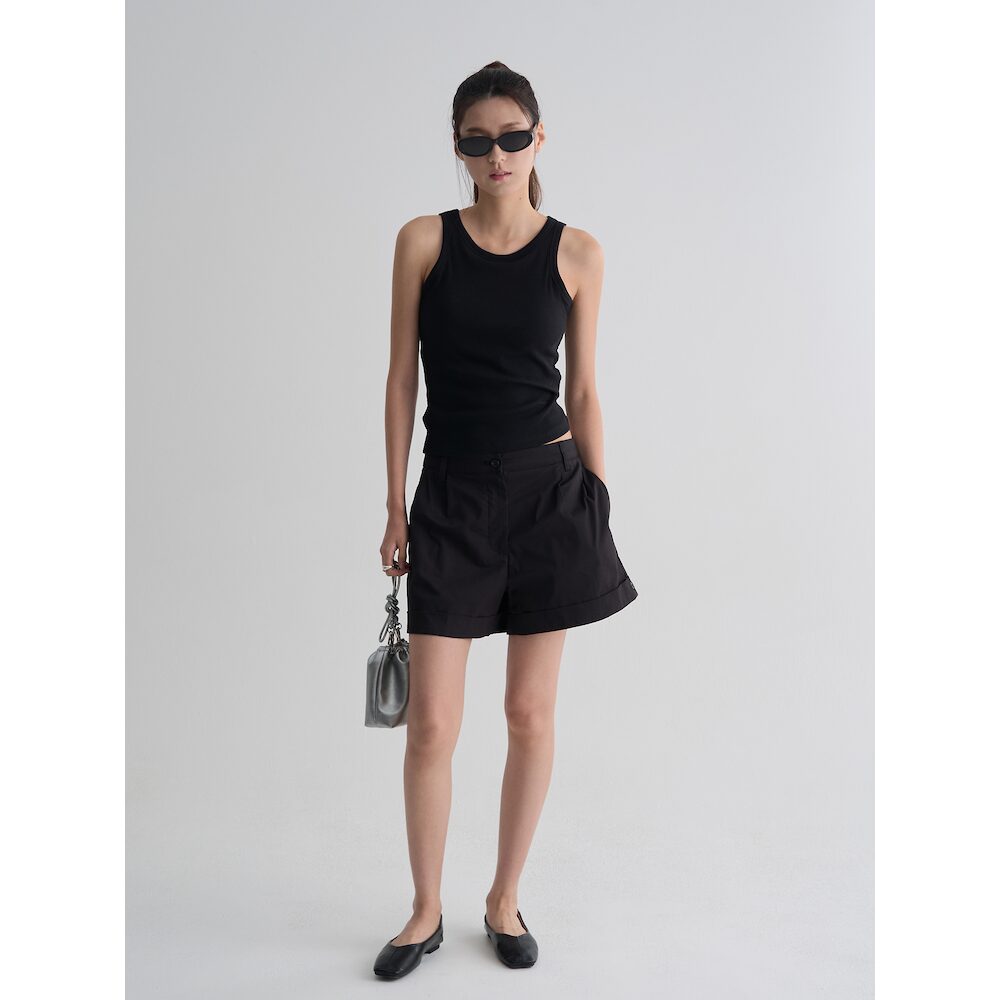 8seconds [8 Seconds] Solid tank top with built-in cap black (356642CM45)