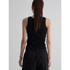 8seconds [8 Seconds] Solid tank top with built-in cap black (356642CM45)