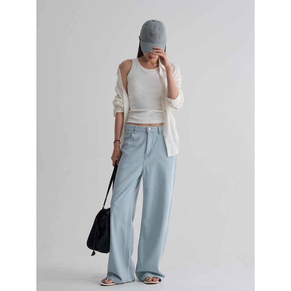 8seconds [8 Seconds] Solid tank top with built-in cap white (356642CM41)