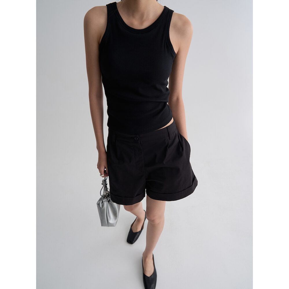 8seconds [8 Seconds] Solid tank top with built-in cap black (356642CM45)