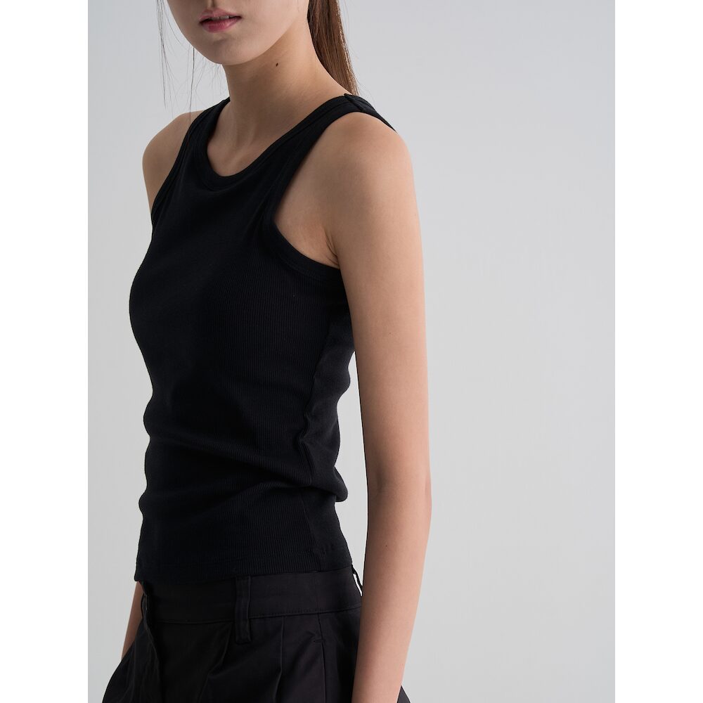8seconds [8 Seconds] Solid tank top with built-in cap black (356642CM45)
