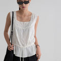 8seconds [Eight Seconds] Lace waist ribbon sleeveless blouse white (356765WM31)