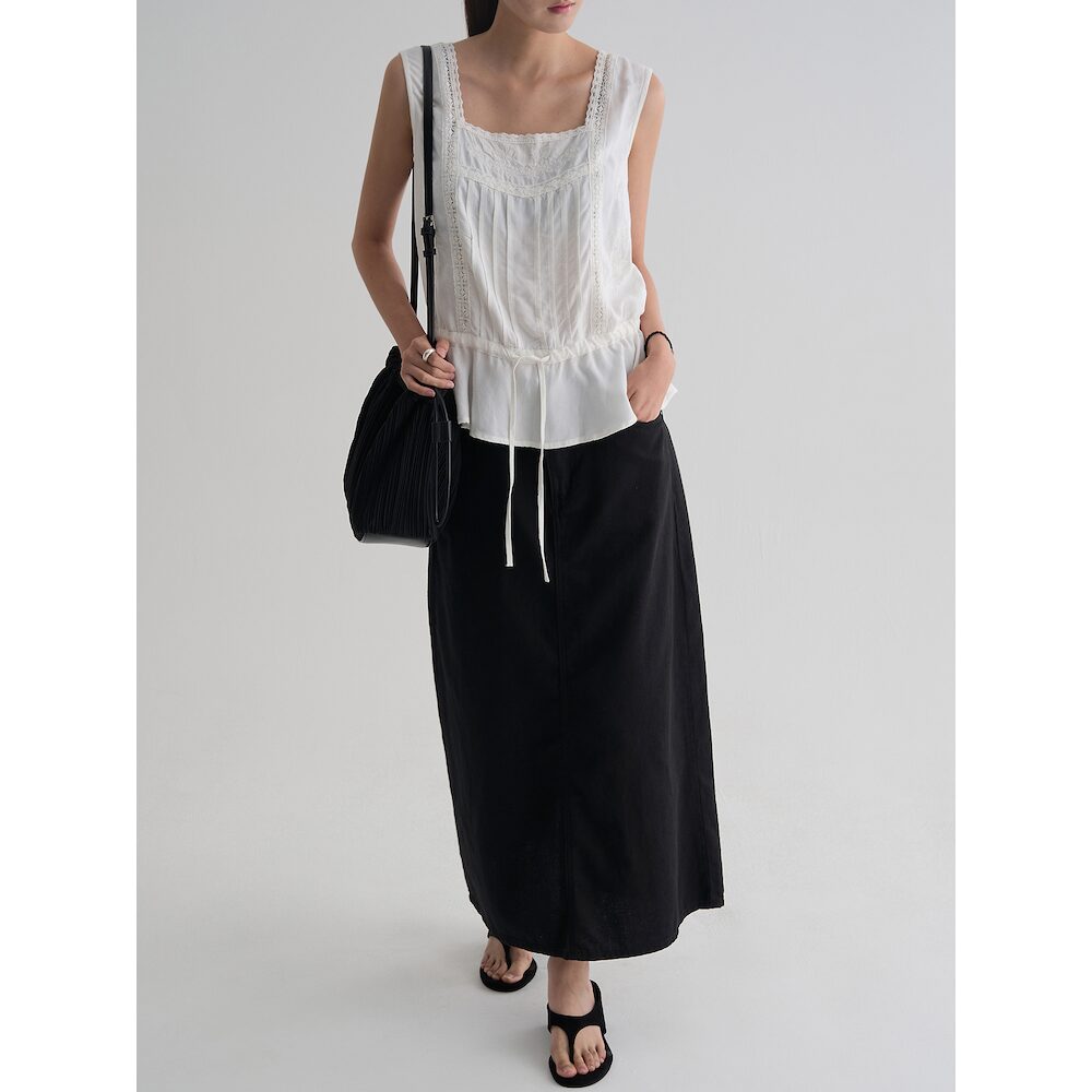 8seconds [Eight Seconds] Lace waist ribbon sleeveless blouse white (356765WM31)