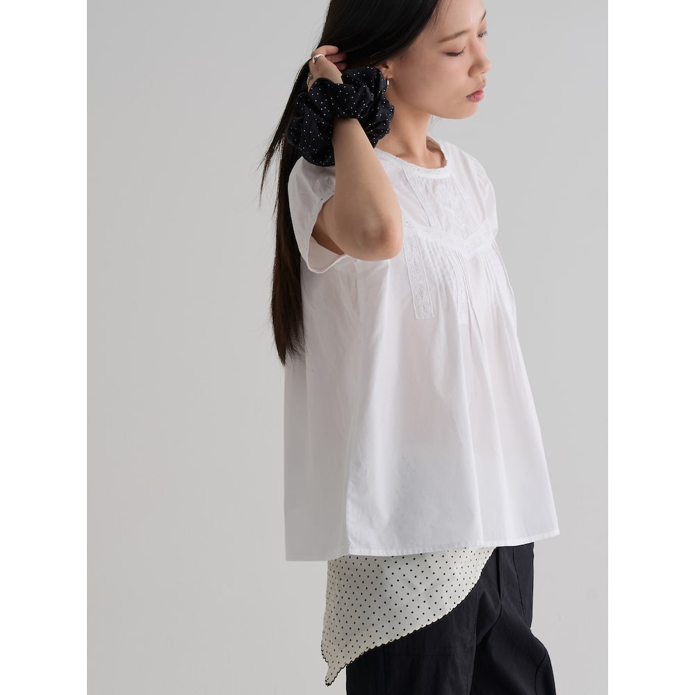 8seconds [Eight Seconds] Cotton lace short sleeve blouse white (356765WM41)