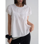 8seconds [Eight Seconds] Cotton lace short sleeve blouse white (356765WM41)