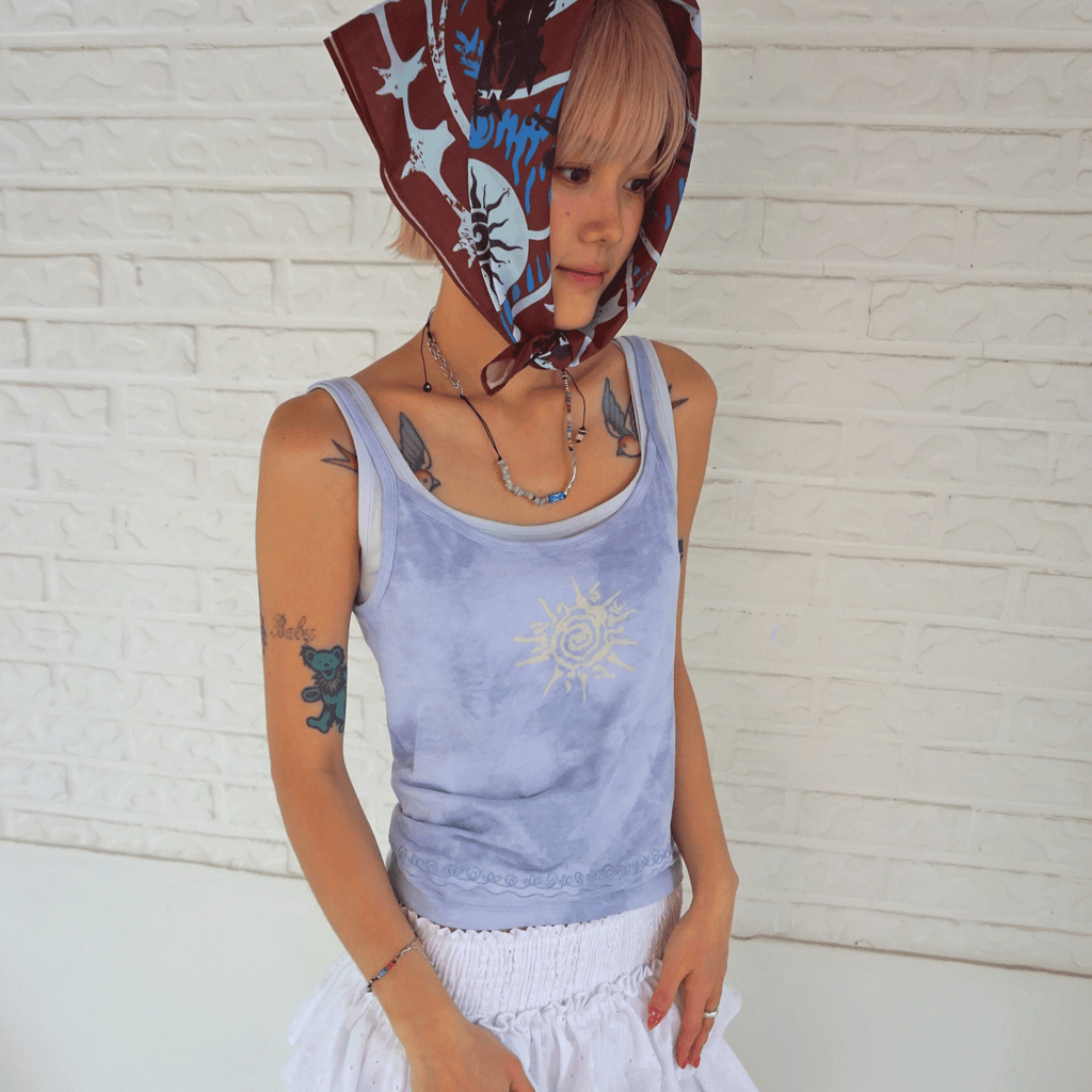 KIJIKO ke503. Vintage Sunset Sleeveless Blue