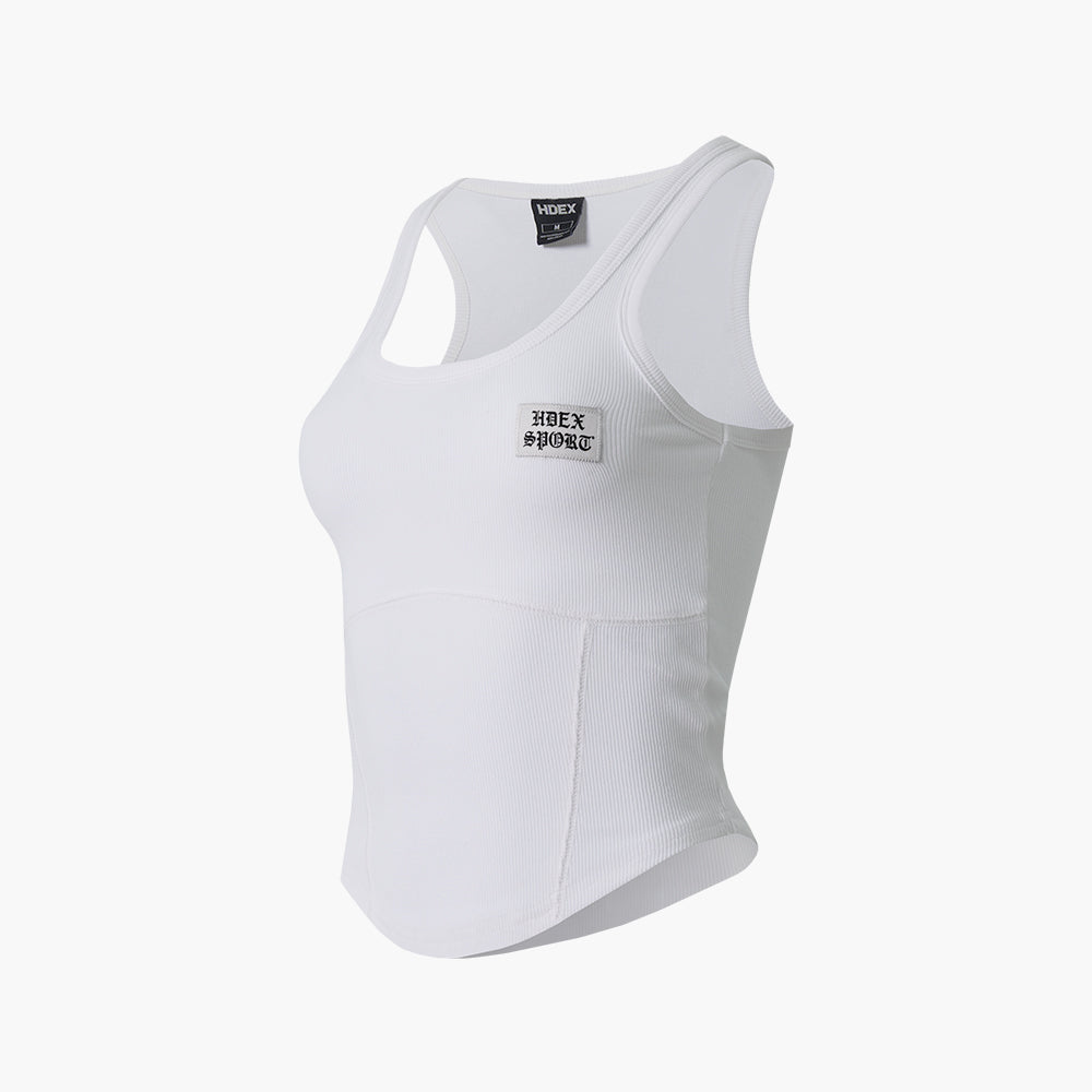 HDEX Women's Round Cover Stitch Tank Top (White)