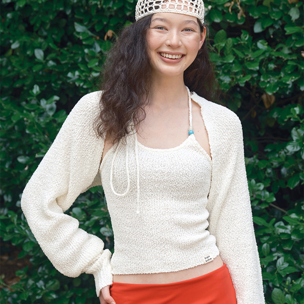 ORIGHH Summer Boucle Halterneck Knit Top_Ivory (3 colors)
