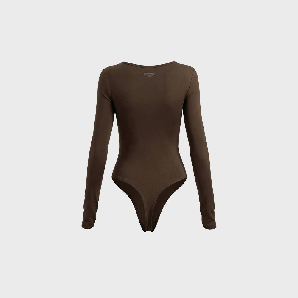 BADBLOOD BADBLOOD Everyday Scoop Neck Bodysuit - Brown