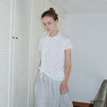 OVBEIGE SHEER TIE NECK T-SHIRTS_IVORY_OF2C2XTS02IVY