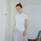 OVBEIGE SHEER TIE NECK T-SHIRTS_IVORY_OF2C2XTS02IVY