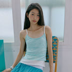 HOKUSPOKUS Rose Crochet Layered Top_Mint
