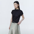 kuho plus Mockneck Pleated Top Black (KE6740M035)