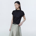 kuho plus Mockneck Pleated Top Black (KE6740M035)