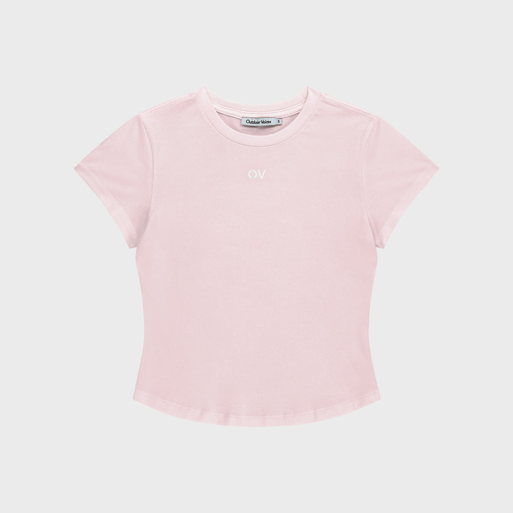 OUTDOOR VOICES OV CENTRAL LOGO BABY TEE (LIGHT PINK)